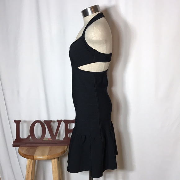 GUESS Sweater Mirage Cut Out Bandage Dress - New Women | Color: Black - Picture 7 of 10